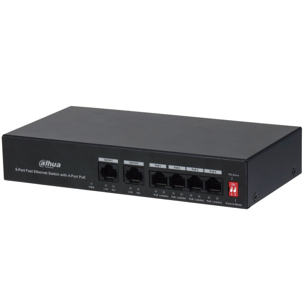 Switch PoE Fast Ethernet 6 puertos no administrable Dahua - Imagen 2