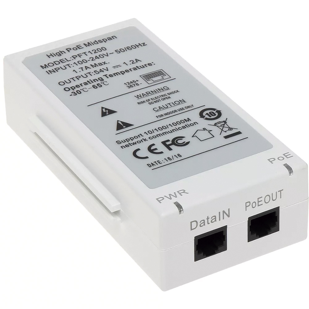 Inyector Extensor PoE Midspan 60Watts Dahua - Imagen 2