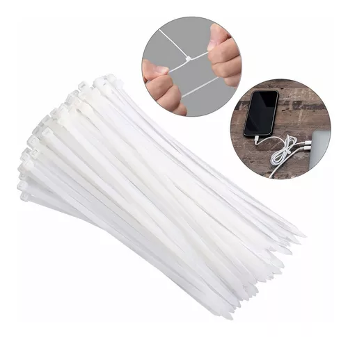 Amarra Plástica Bolsa 100 unidades Blanca 4.8X300mm