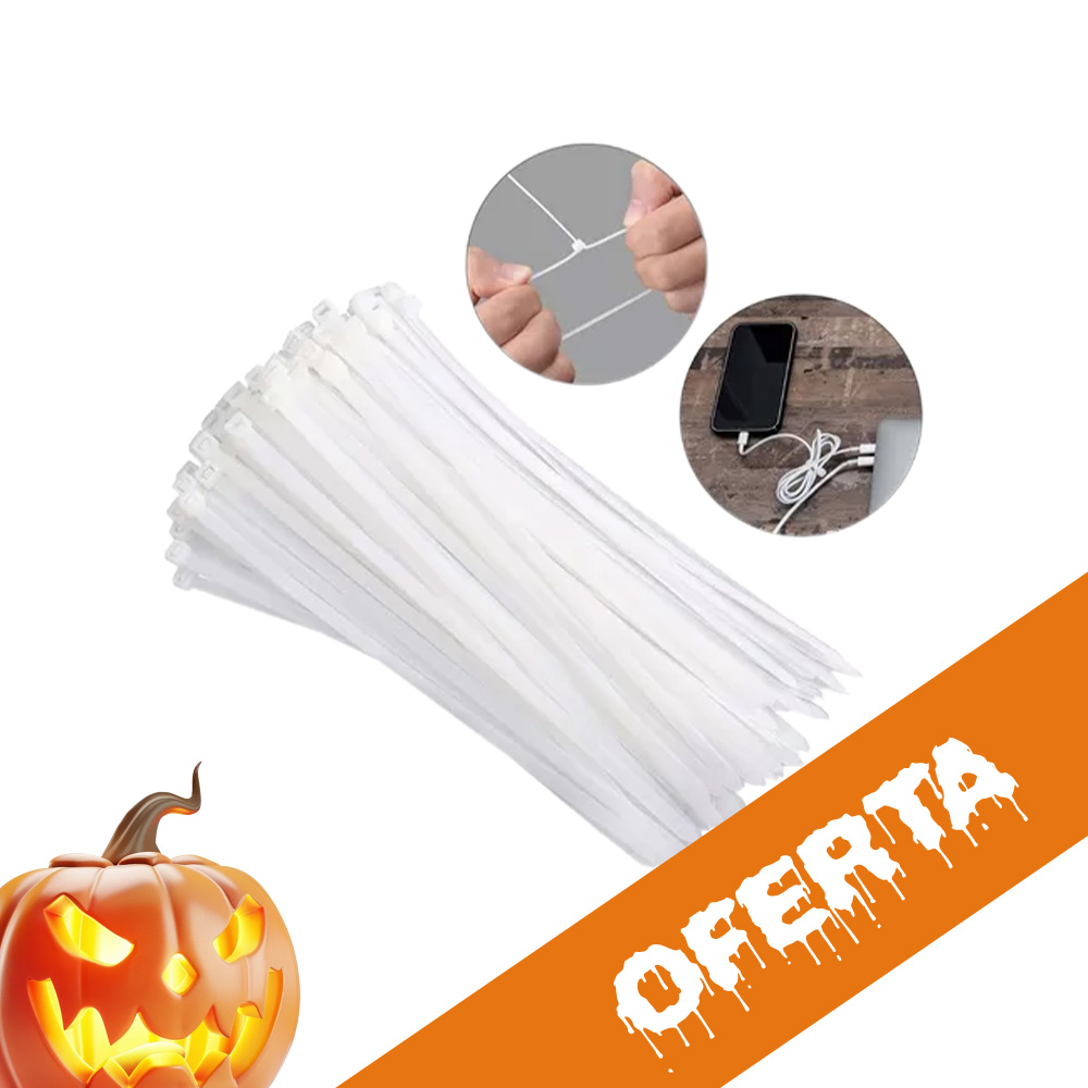 Amarra Plástica Bolsa 100 unidades Blanca 4.8X300mm