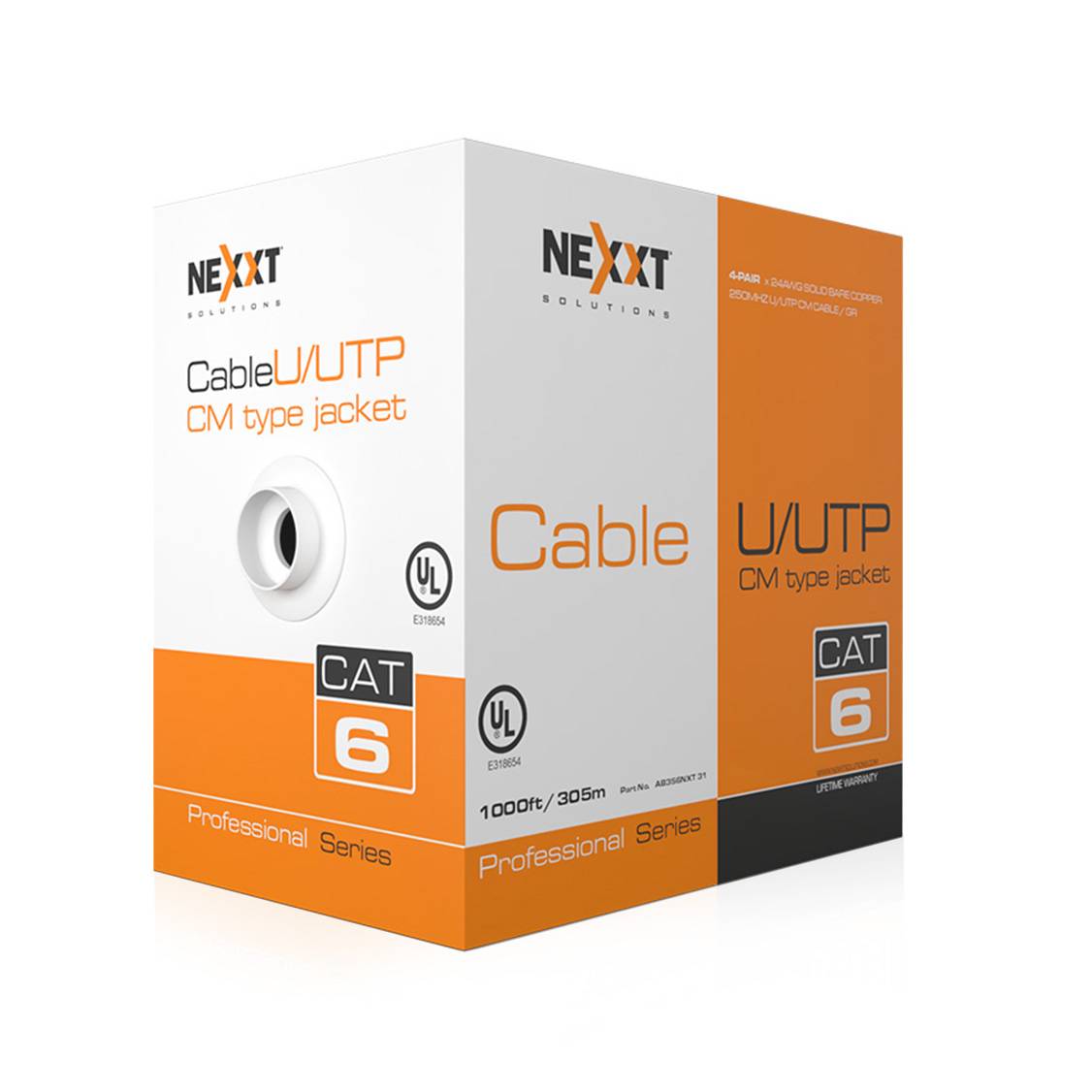 Cable UTP Cat6 Nexxt Professional 4 P hilos 24AWG CM 305m Gris  Nexxt