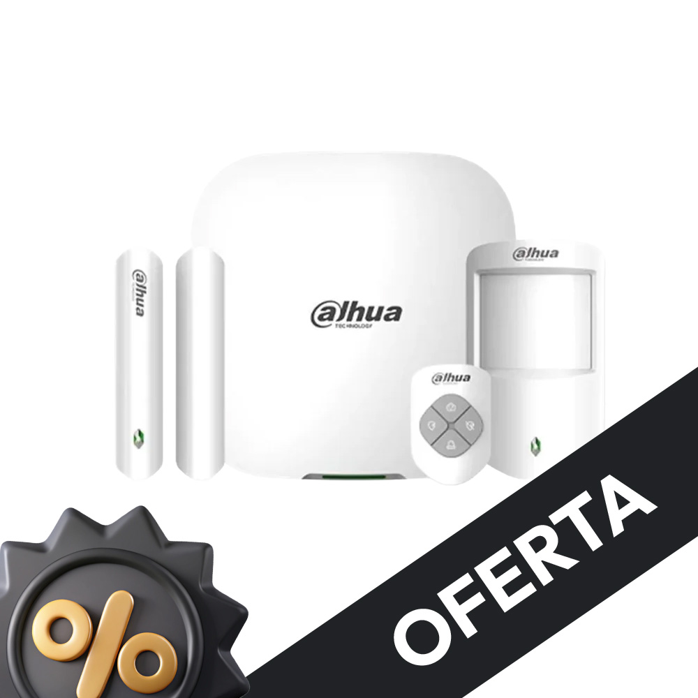 Kit de Alarma 1- Central Alarma 1- Sensor Magnético 1- Sensor PIR 1- Control Remoto WiFi- 4G DAHUA