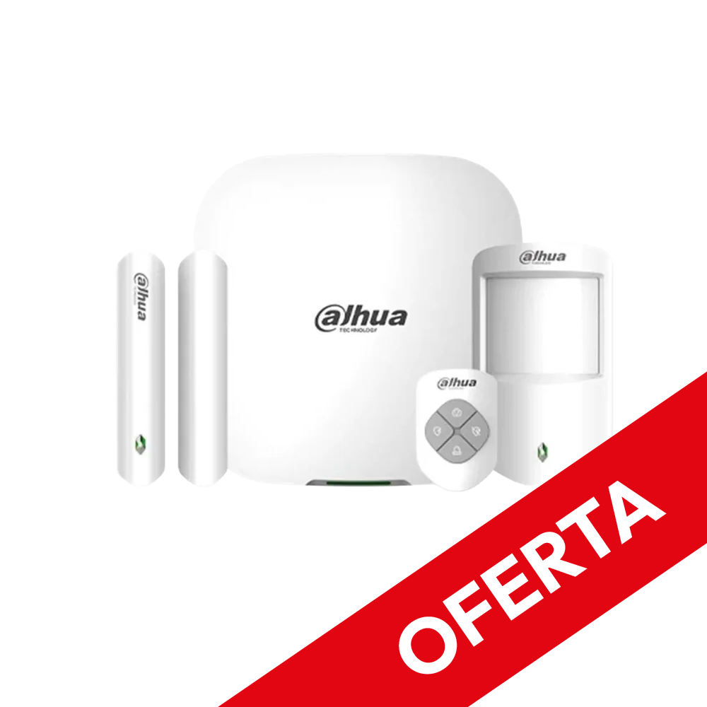Kit de Alarma 1- Central Alarma 1- Sensor Magnético 1- Sensor PIR 1- Control Remoto WiFi- 4G DAHUA