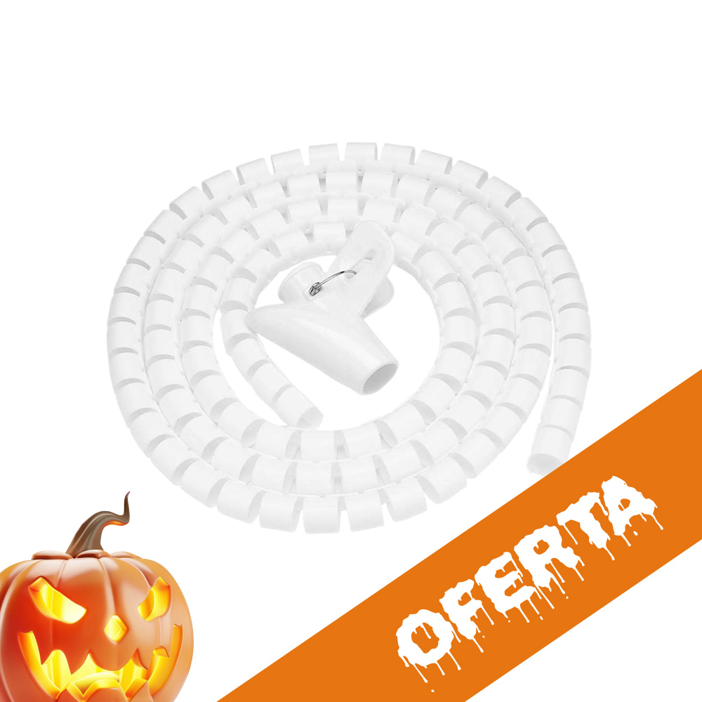 CUBRE CABLE ORGANIZADOR ANCHO 1.5MM. 2 METROS PLASTICO BLANCO