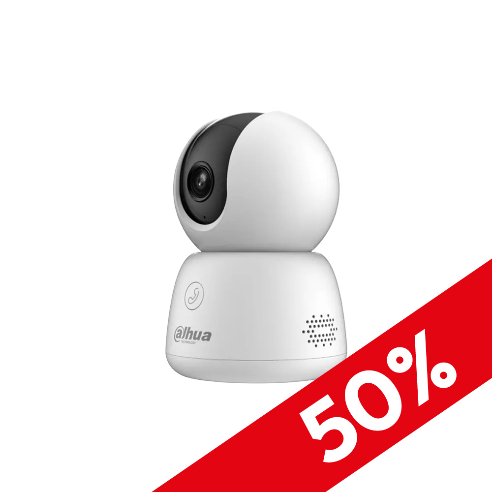 Cámara PT WiFi Interior 5MP Audio Bidireccional IR10m Botón Pánico Dahua