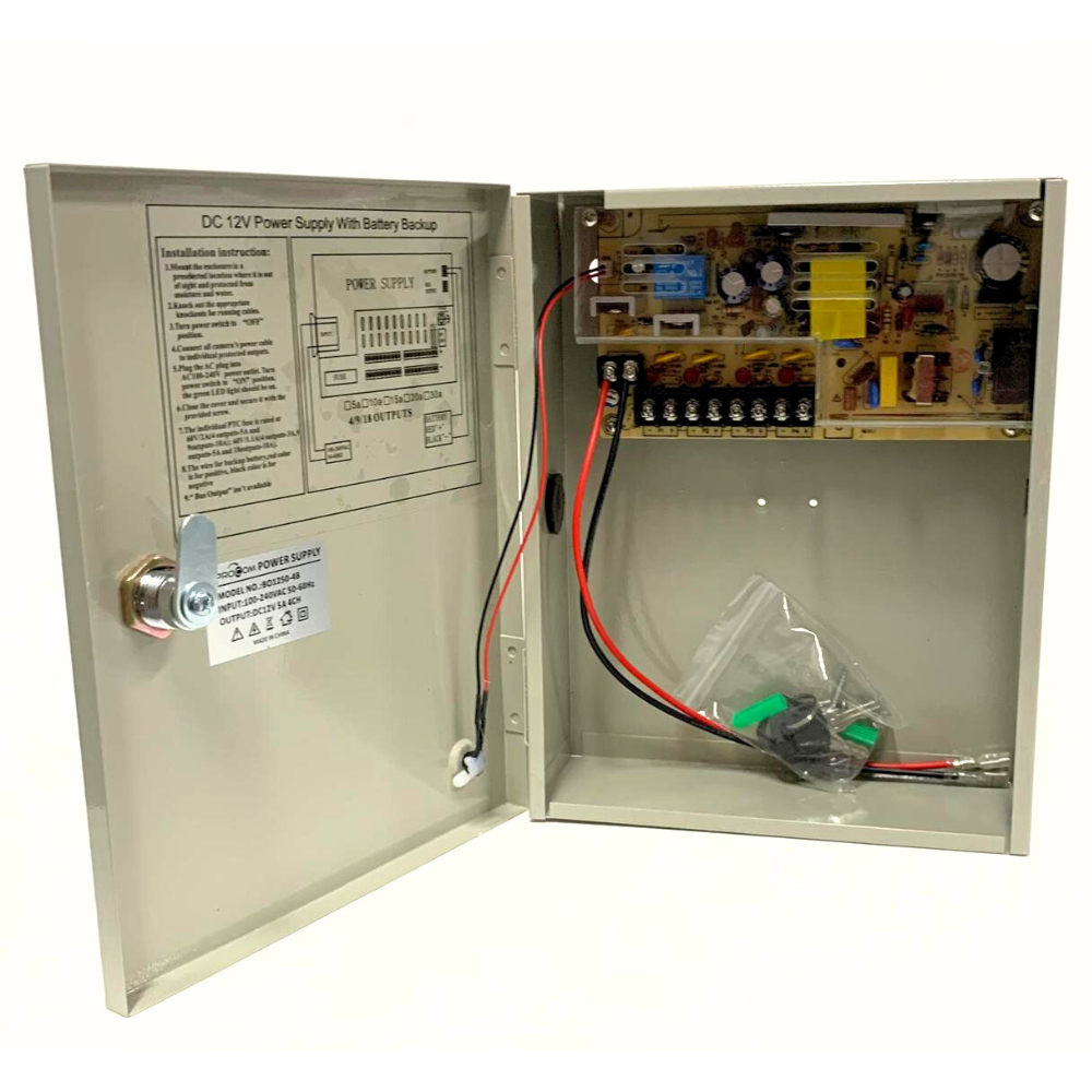 Fuente de Poder con Gabinete 5A 12V para 4 Canales
