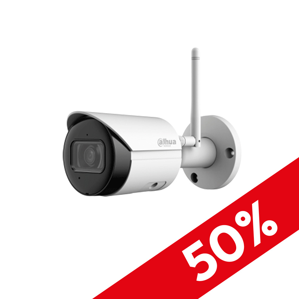 Cámara de red tipo bala Wi-Fi de 4 MP con infrarrojos y foco fijo Dahua