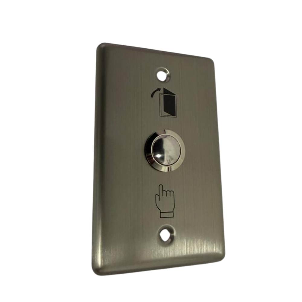 Boton pulsador de salida metalico