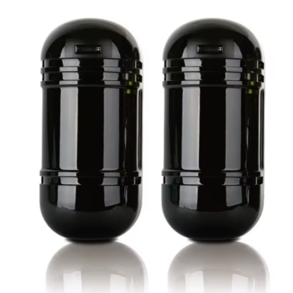 Detector de intrusión activo de infrarrojos de doble haz con detección de haz pasante para seguridad perimetral.