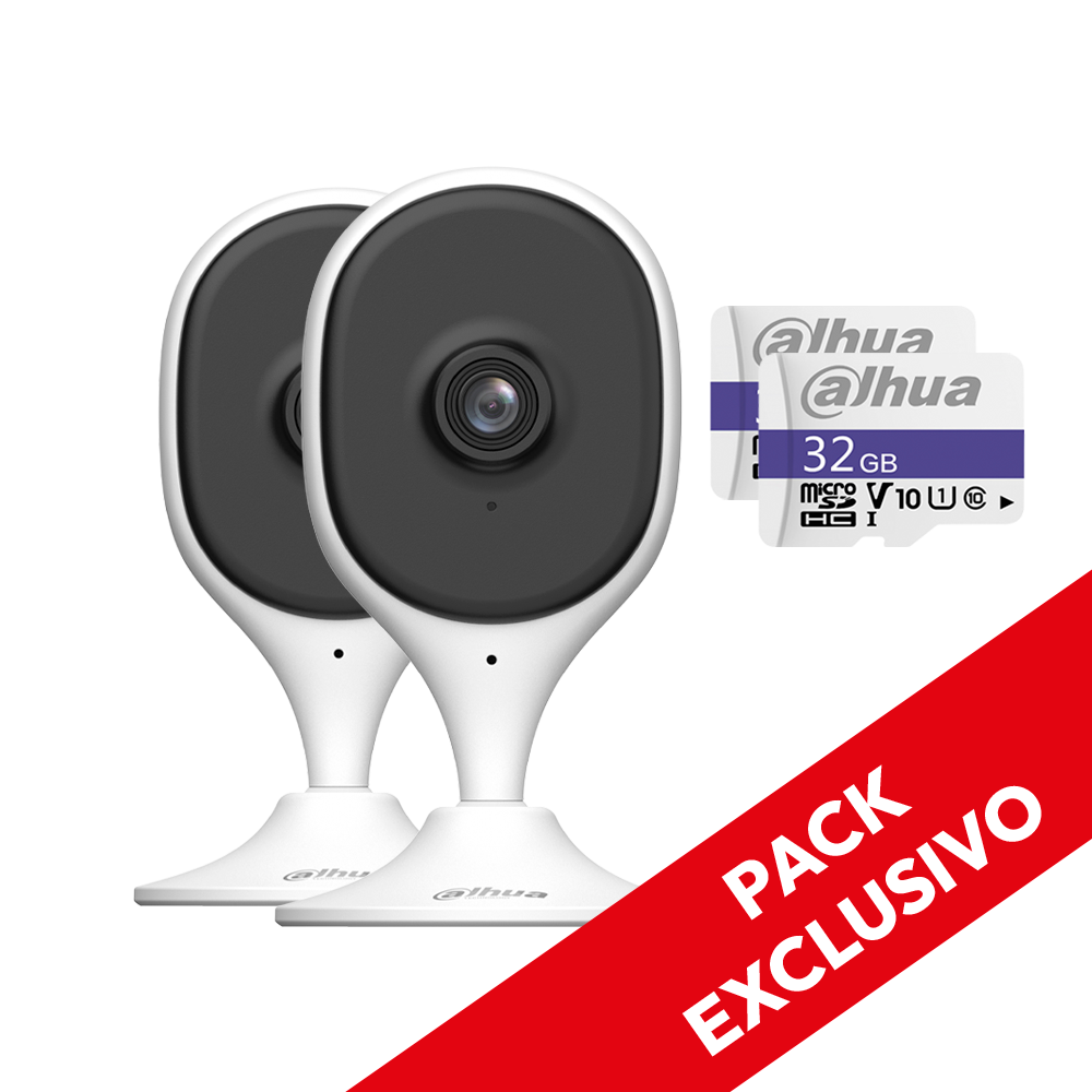 PACK DOS CÁMARAS C5A Y DOS MEMORIA MICROSD DAHUA 32GB